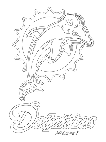 Miami dolphins logo coloring page free printable coloring pages