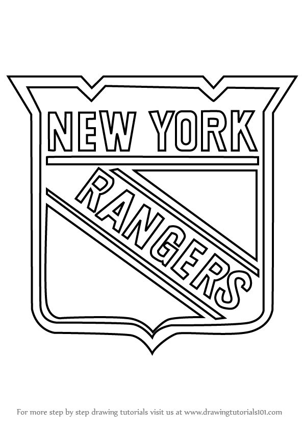 Learn how to draw new york rangers logo nhl step by step drawing tutorials new york rangers logo new york rangers logo sketches