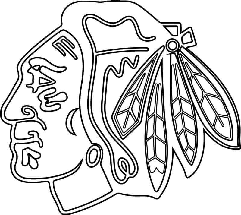 Chicago blackhawks logo coloring page