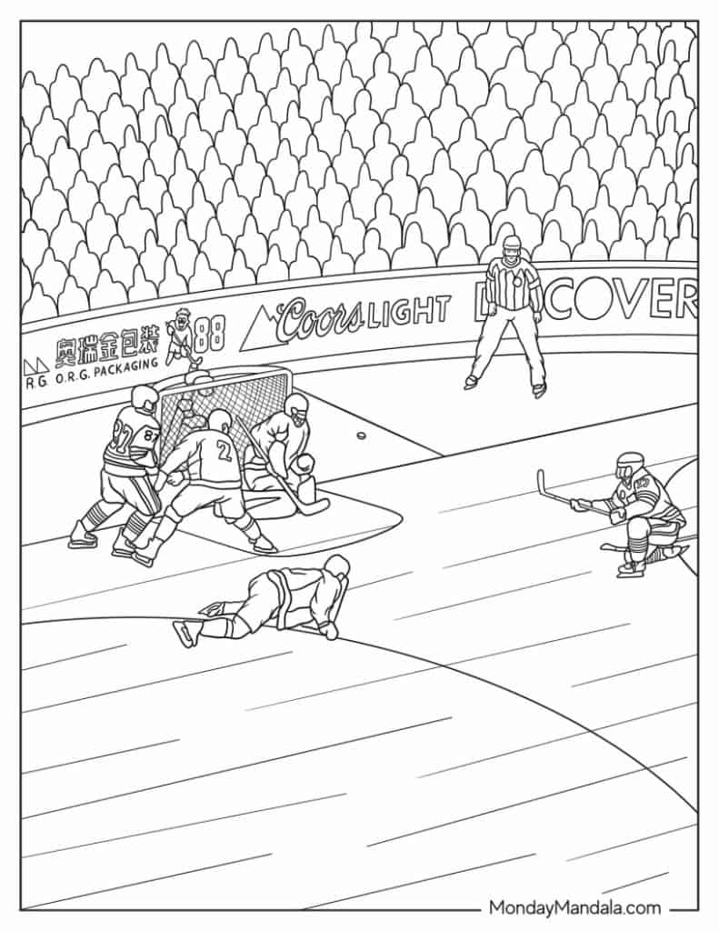 Hockey nhl coloring pages free pdf printables