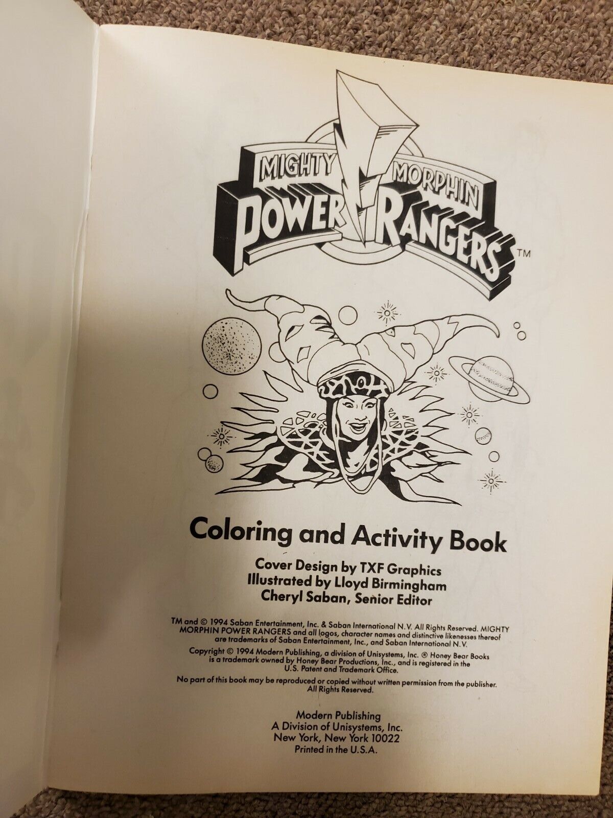 Mighty morphin power rangers coloring and activity book new old stock