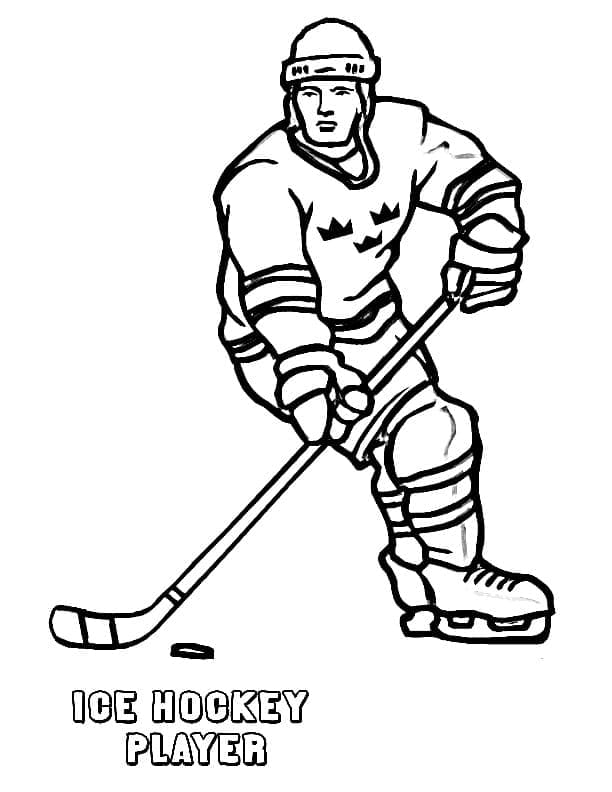 Nhl ice hockey player coloring page