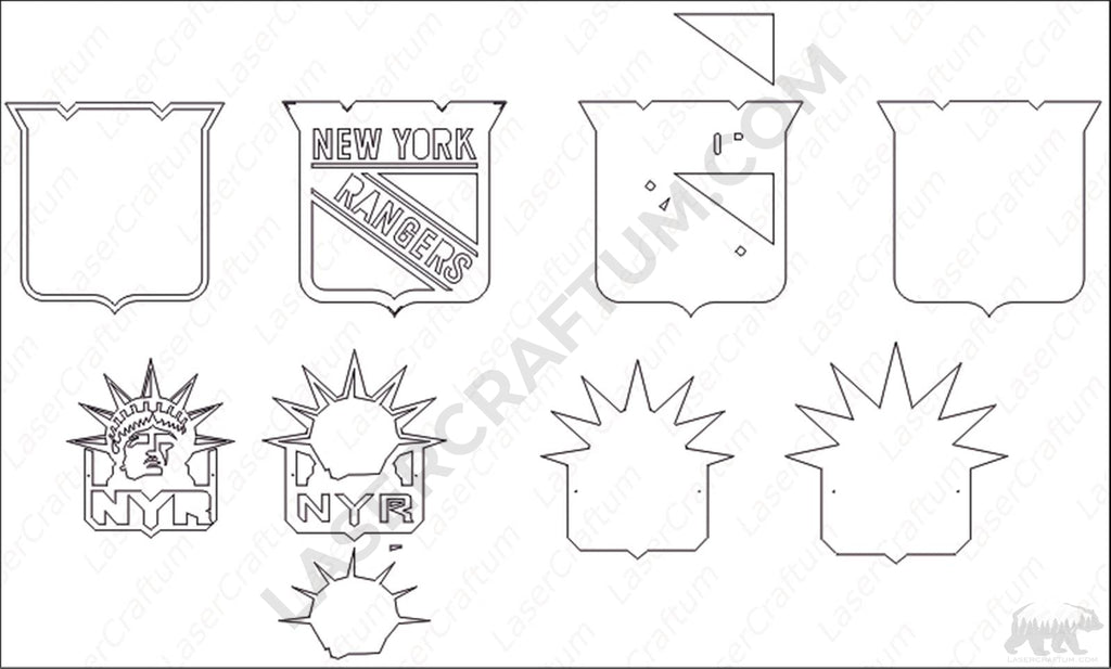 New york rangers layered design for cutting