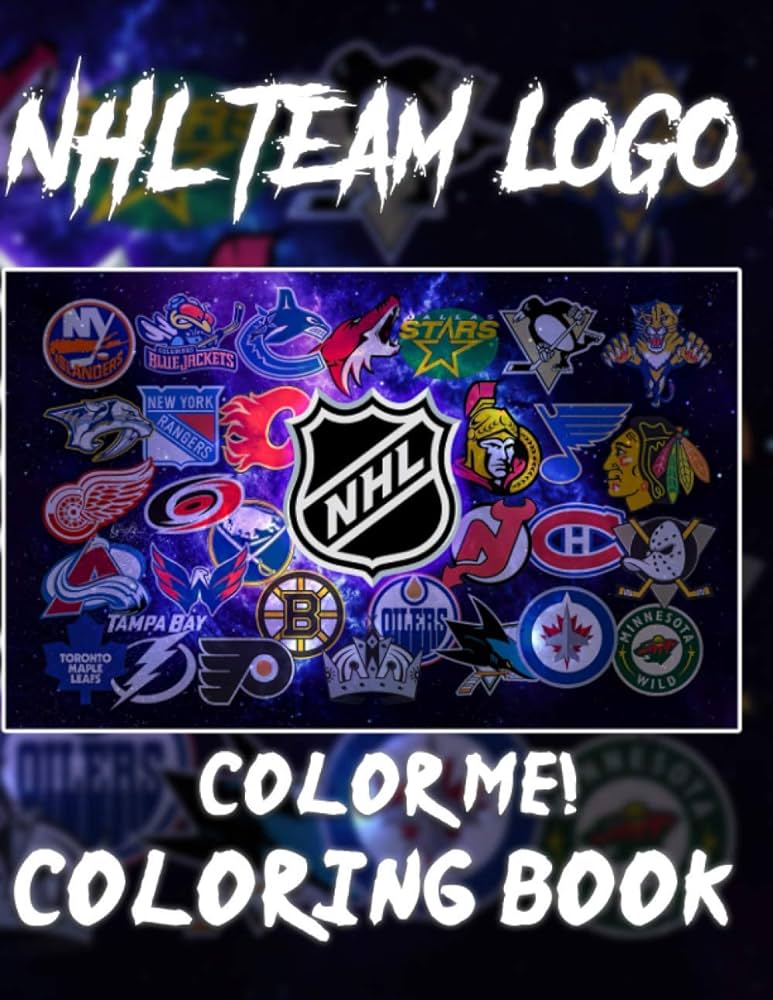 Color me nhl team logo coloring book stress relieving illustrations of nhl team logo me color books