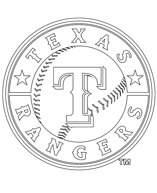 Texas rangers logo coloring sheet