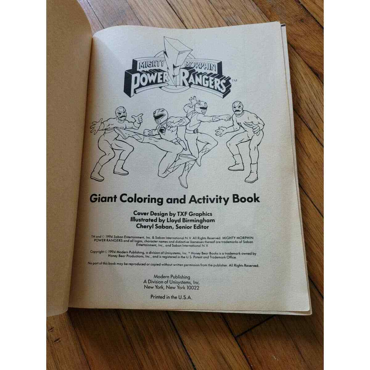 Vintage mighty morphin power rangers coloring book retro s