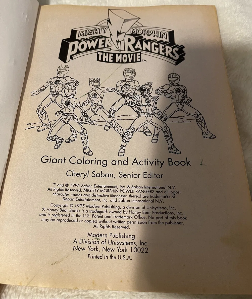 Vintage power rangers coloring book