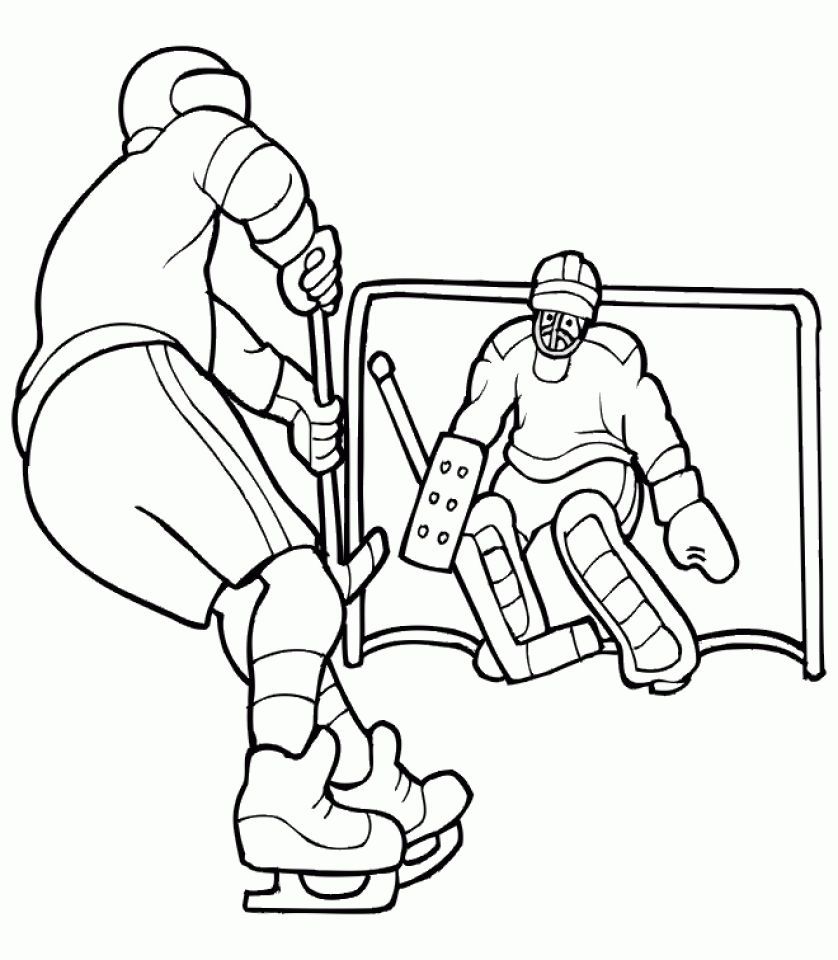 Free printable hockey coloring pages