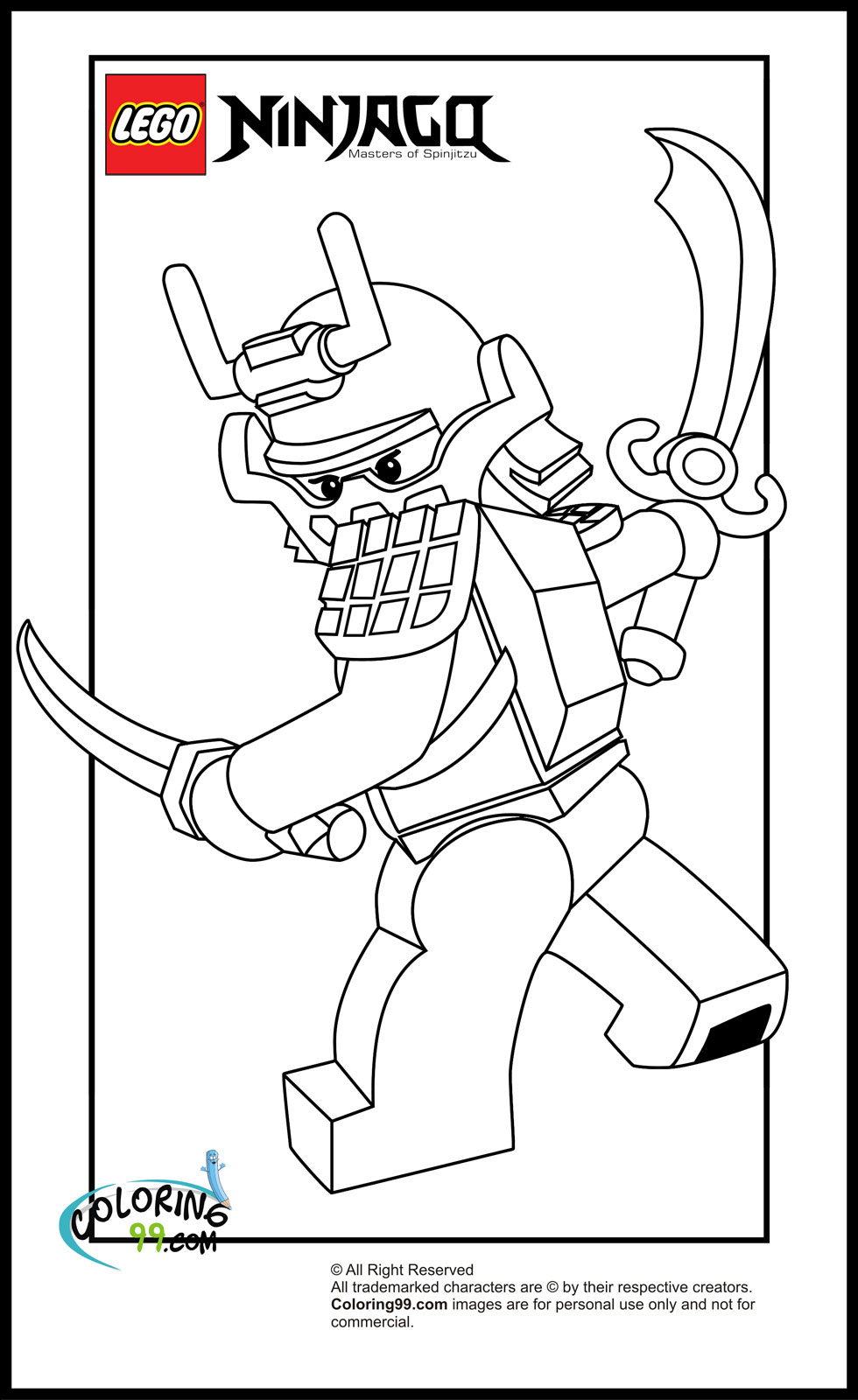 Lego ninjago kai coloring pages team colors