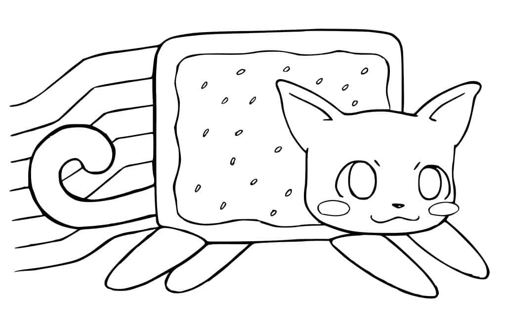 Kawaii nyan cat coloring page