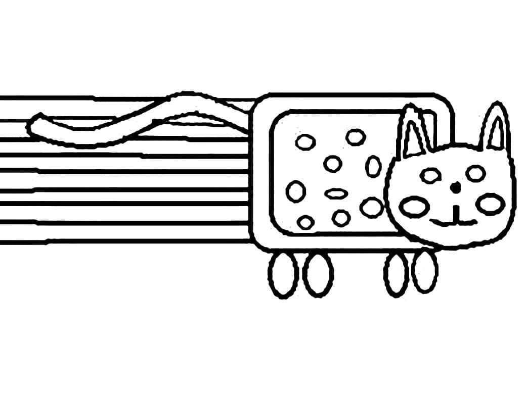 Nyan cat free coloring page