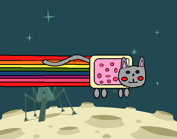 Colored page nyan cat painted by user not registered