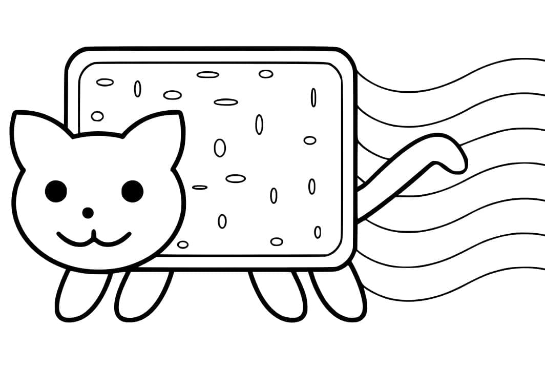 Smiling nyan cat coloring page