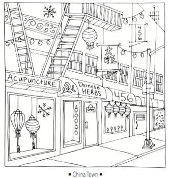 New york winter coloring pages by professional coloring book artist detailed