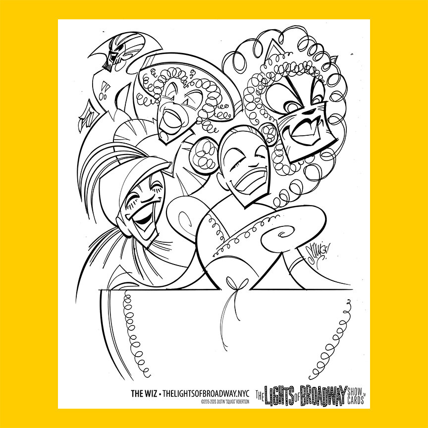 Coloring page the wiz â the lights of broadway show cardsâ