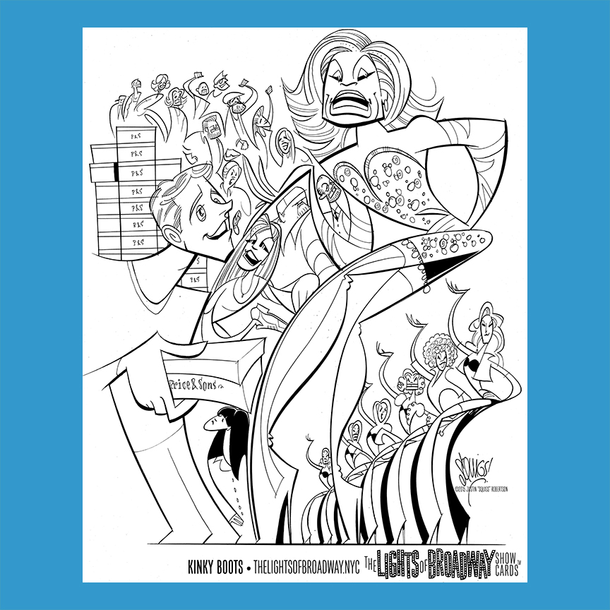 Coloring page hadestown â the lights of broadway show cardsâ