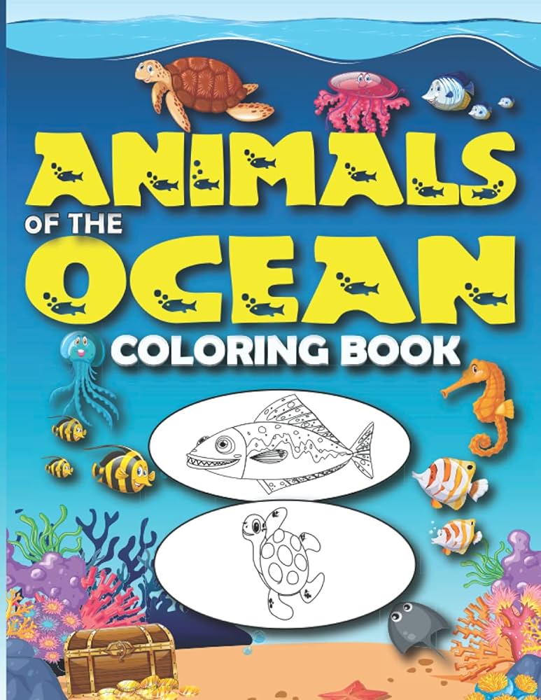 Animals of the ocean coloring book amazing coloring pages with cute sea creatures for kids kindergarten and toddlers ages