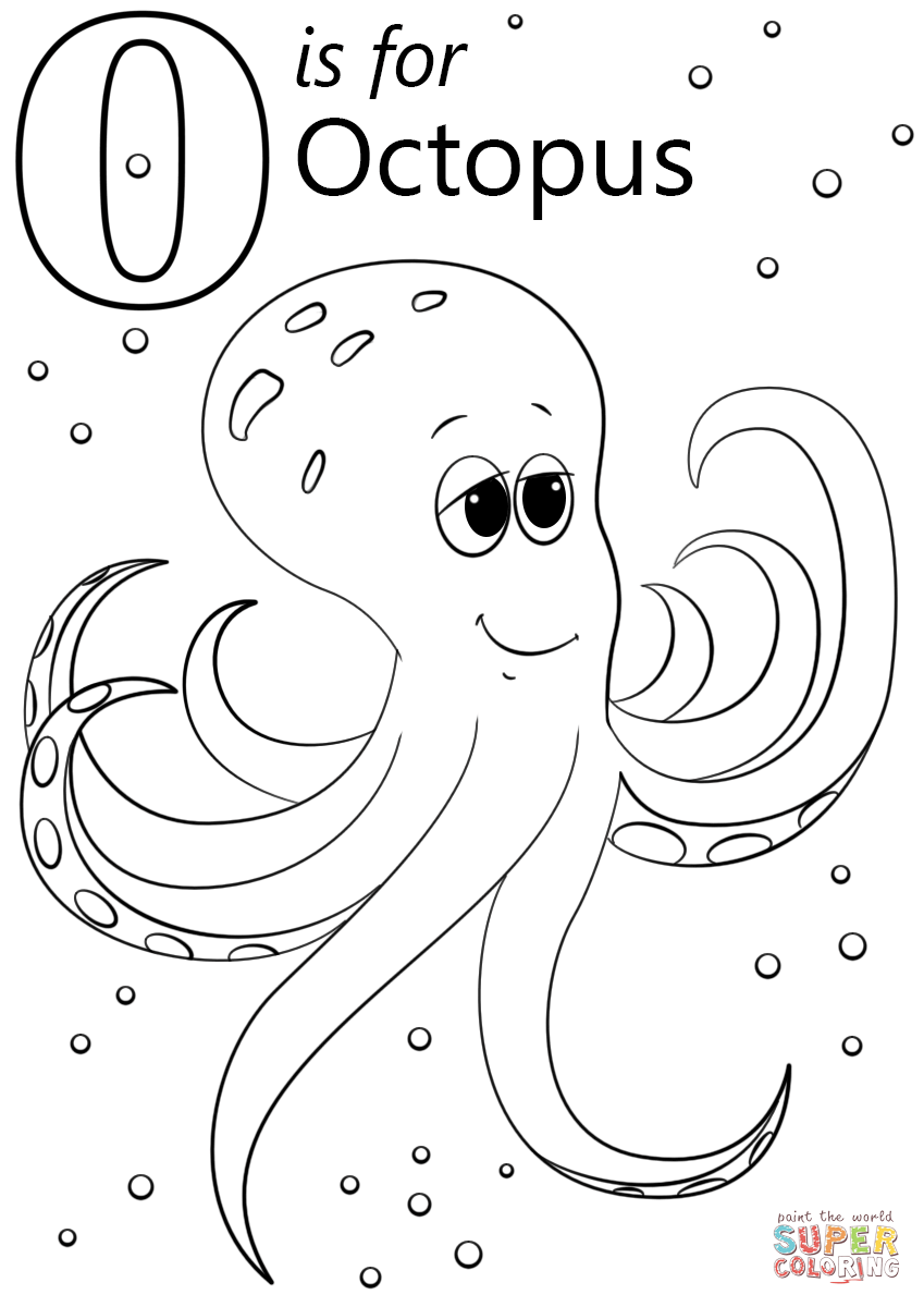 O is for octopus coloring page from letter o category select from printable crafts of cartoons â alphabet coloring pages abc coloring pages abc coloring