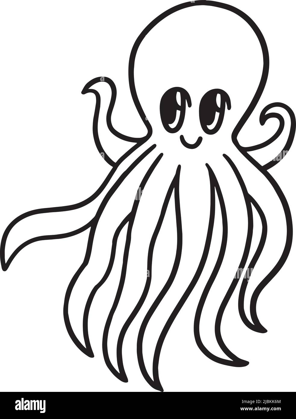 Octopus isolated coloring page for kids stock vector image art