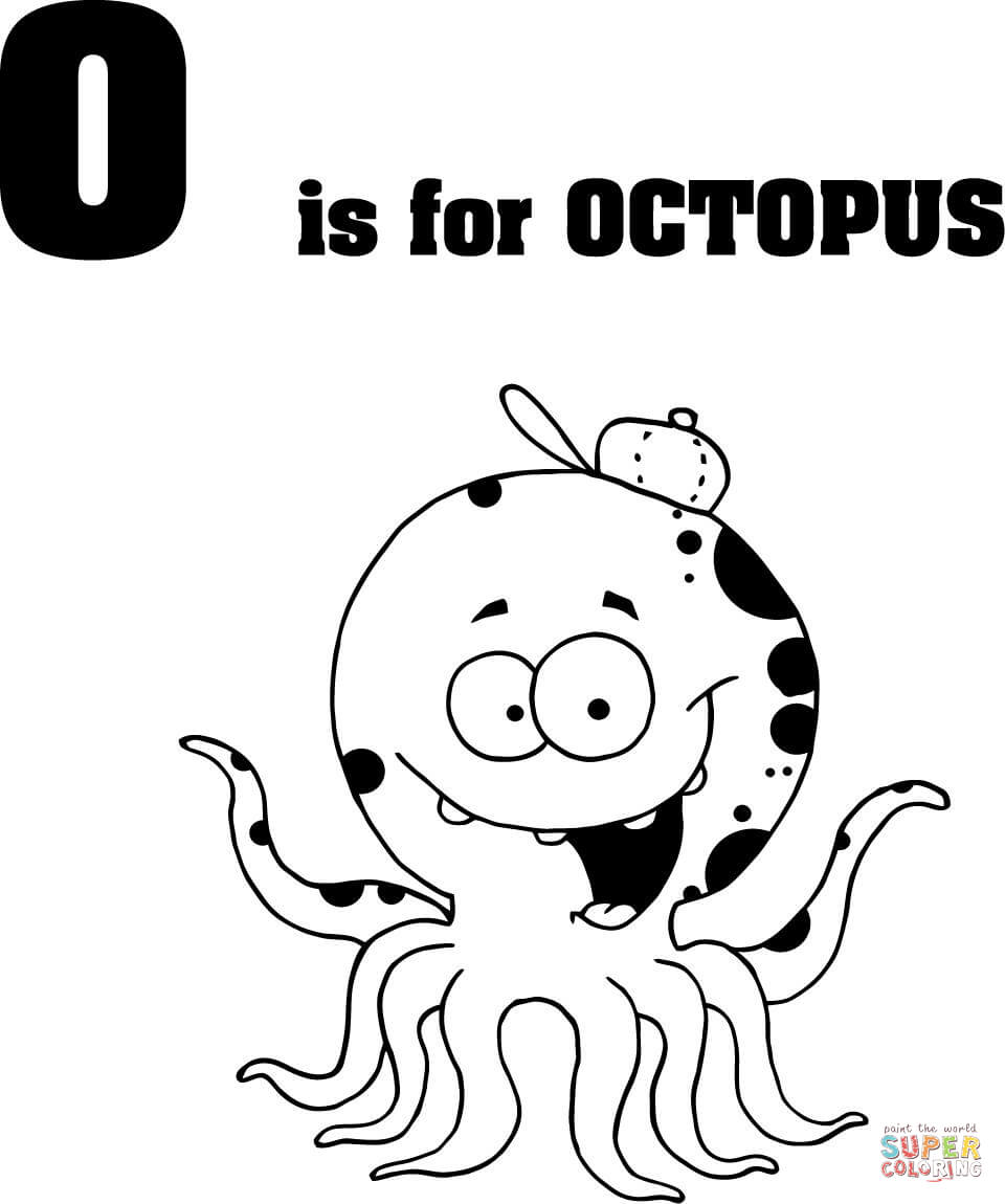 Letter o is for octopus coloring page free printable coloring pages