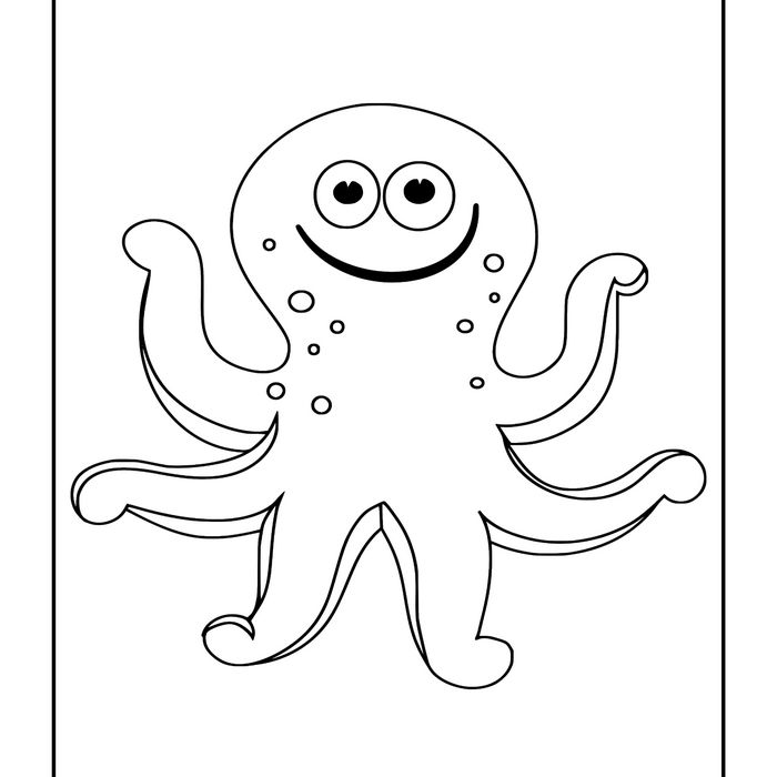 Octopus coloring pages happy octopus outlines to color