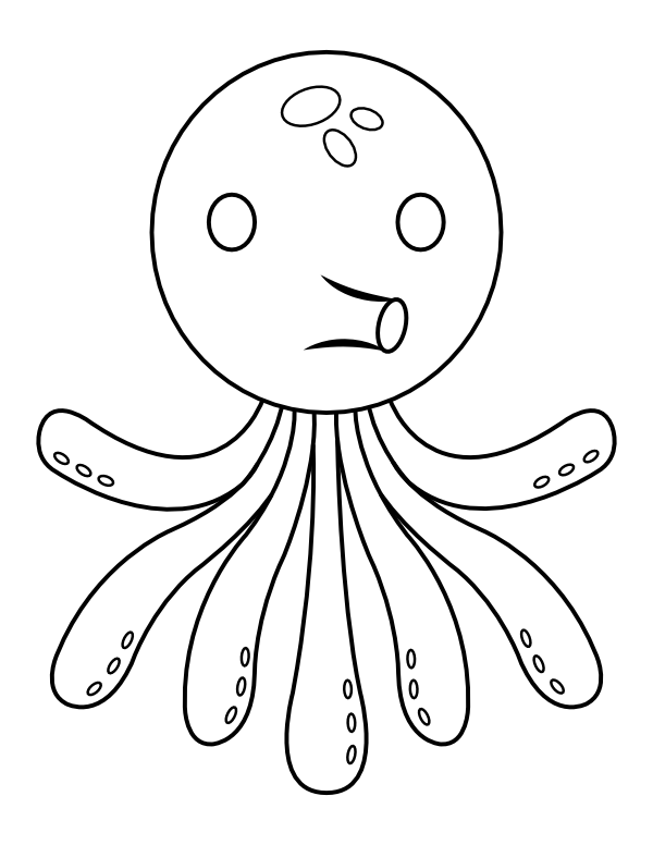 Printable cute octopus coloring page