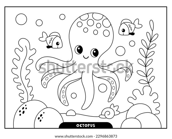 Octopus coloring page images stock photos d objects vectors