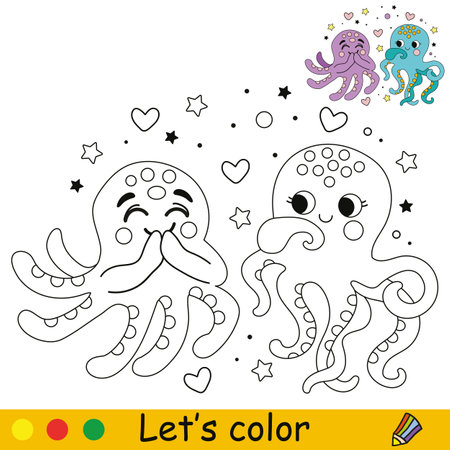 Octopus coloring page stock illustrations cliparts and royalty free octopus coloring page vectors