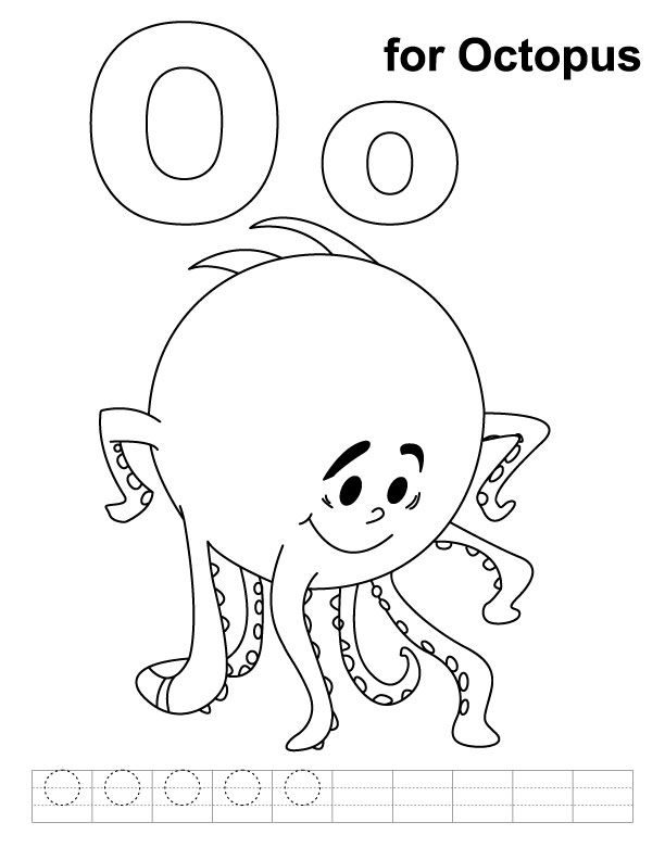 O for octopus colorg page with handwritg practice download free o for octopus colâ kids handwritg practice alphabet colorg pages octopus colorg page