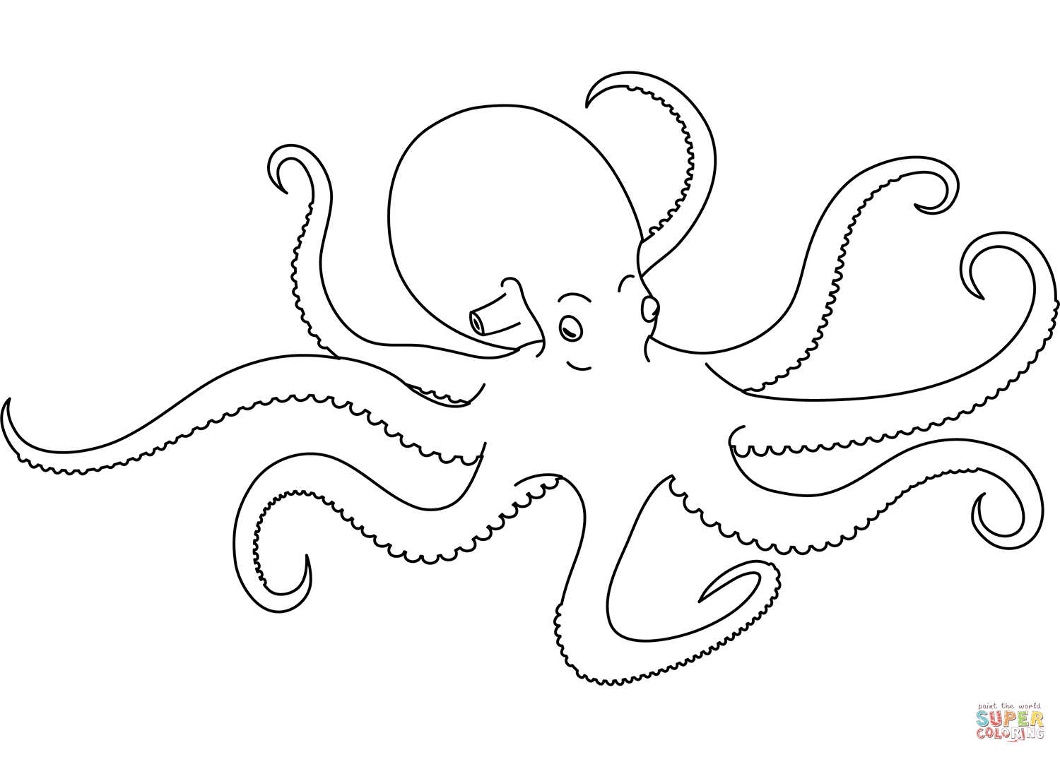 Octopus coloring page free printable coloring pages
