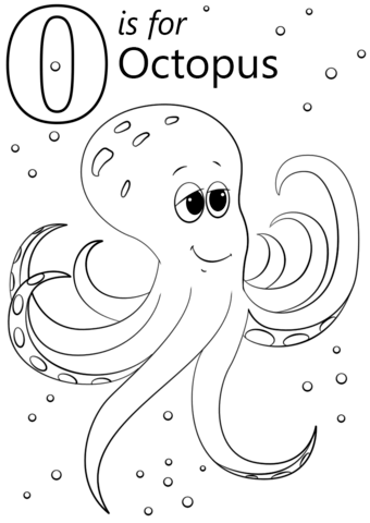 O is for octopus coloring page free printable coloring pages