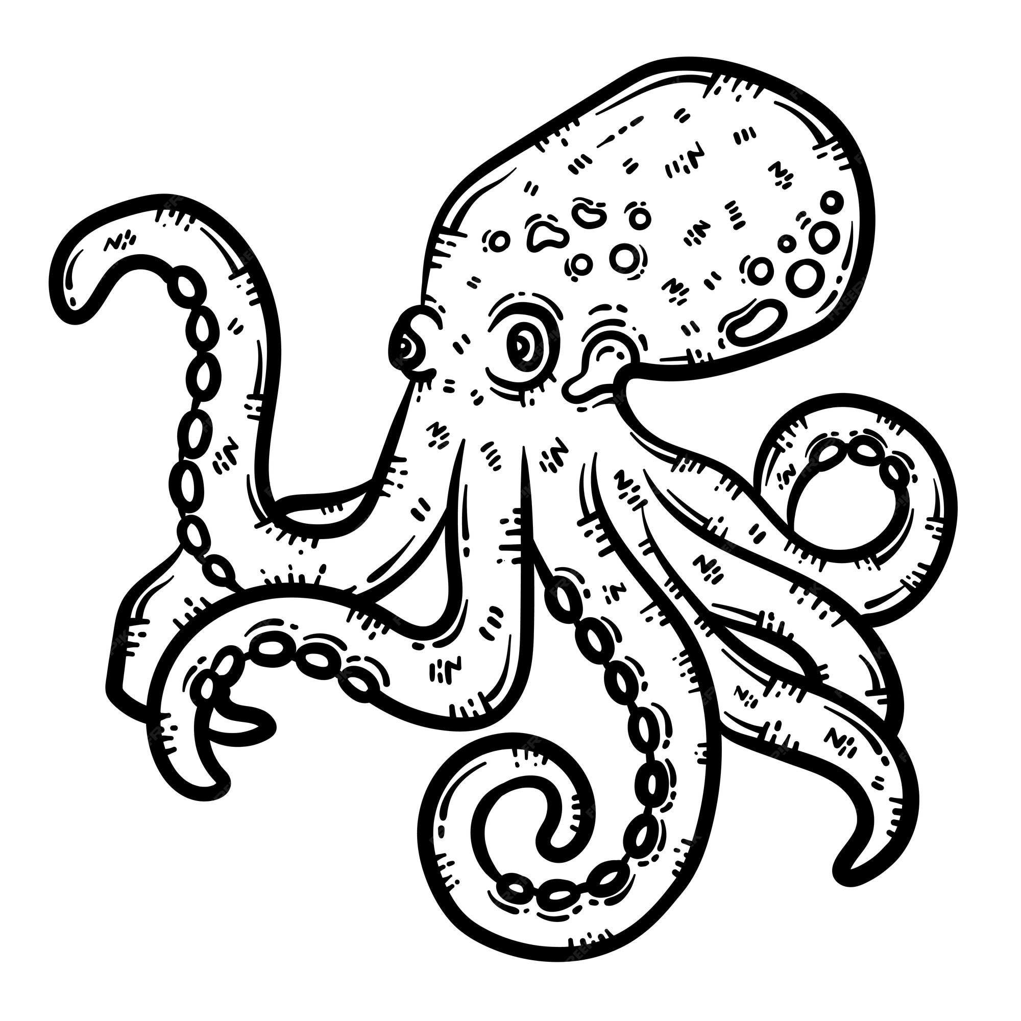 Premium vector octopus animal coloring page for adult