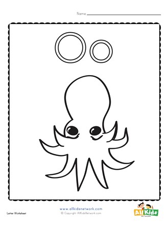 Coloring page for the letter o all kids network