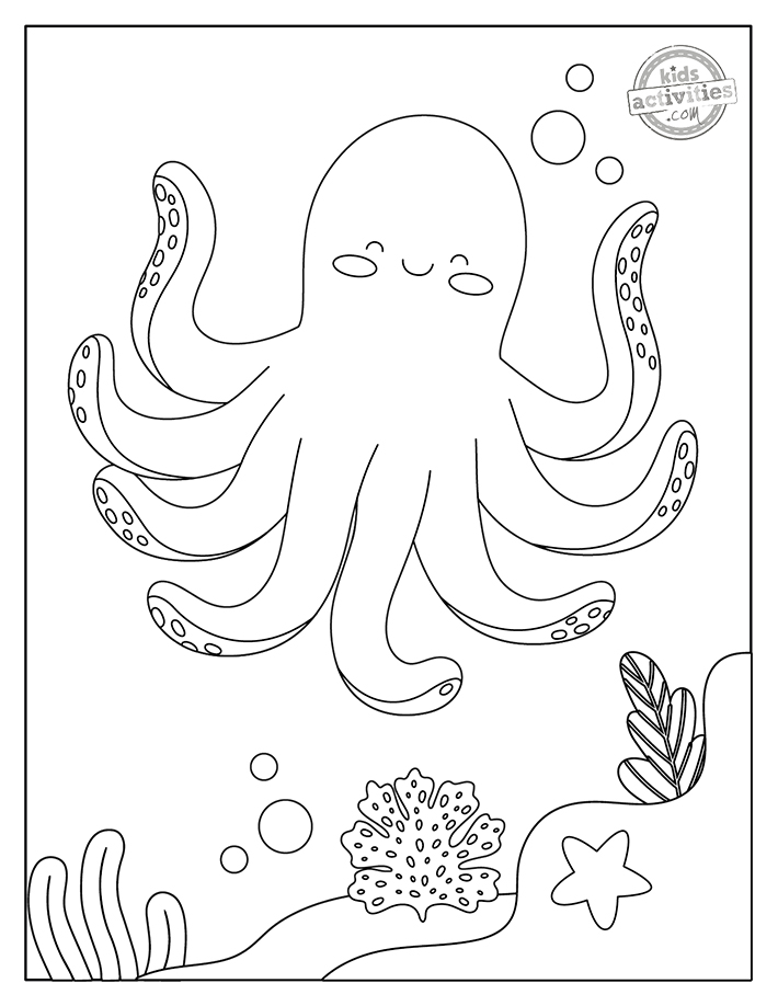 Adorable octopus coloring pages for kids kids activities blog