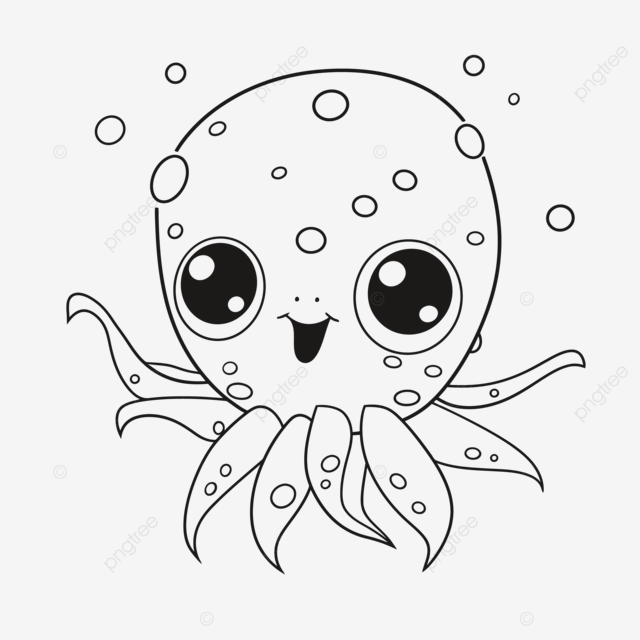 Cute octopus coloring pages for preschoolers outline sketch drawing vector octopus drawing school drawing wing drawing png and vector with transparent background for free download