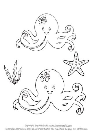 Octopus colouring pages