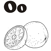 O is for orange coloring pages