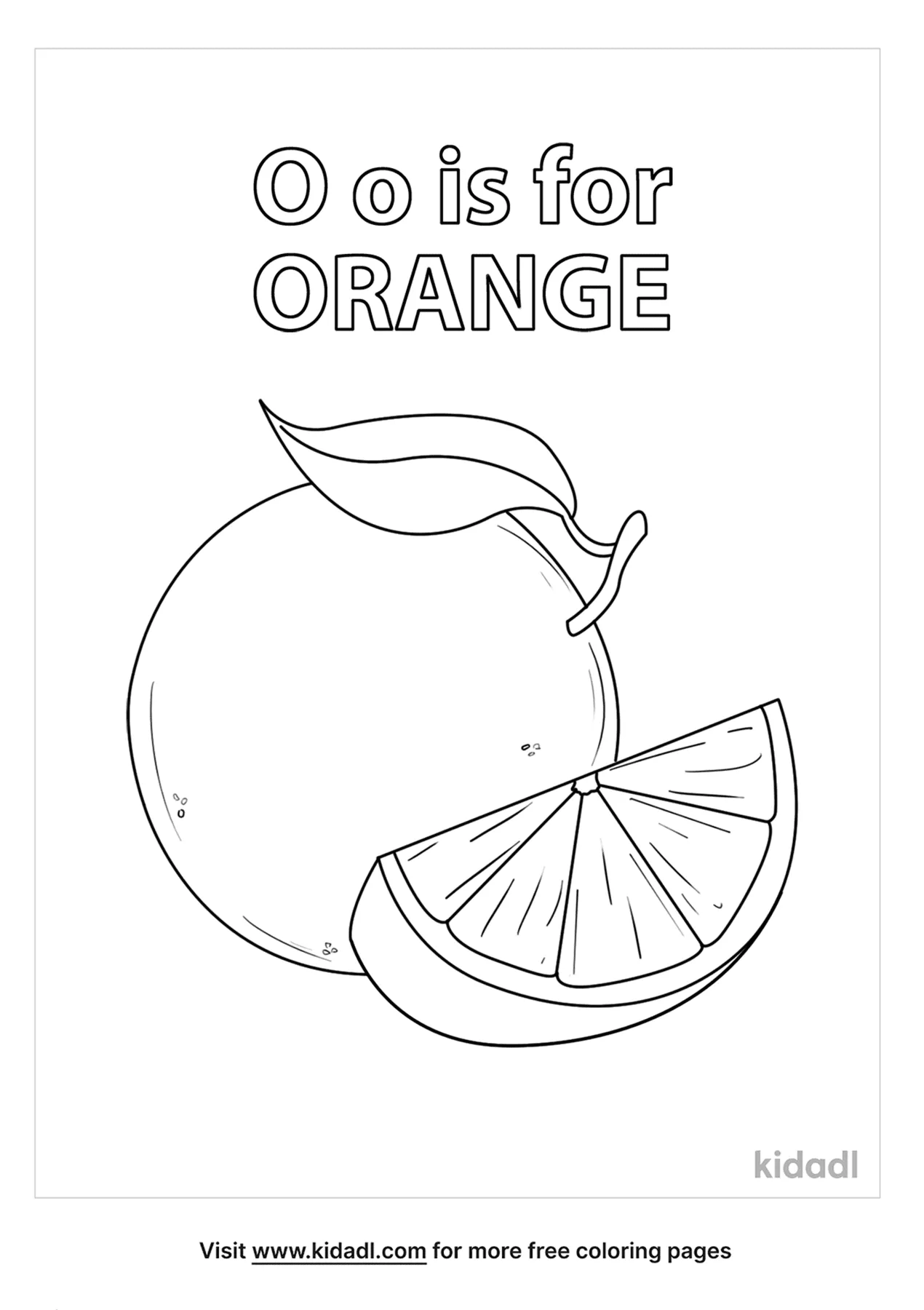 Free o is for orange coloring page coloring page printables