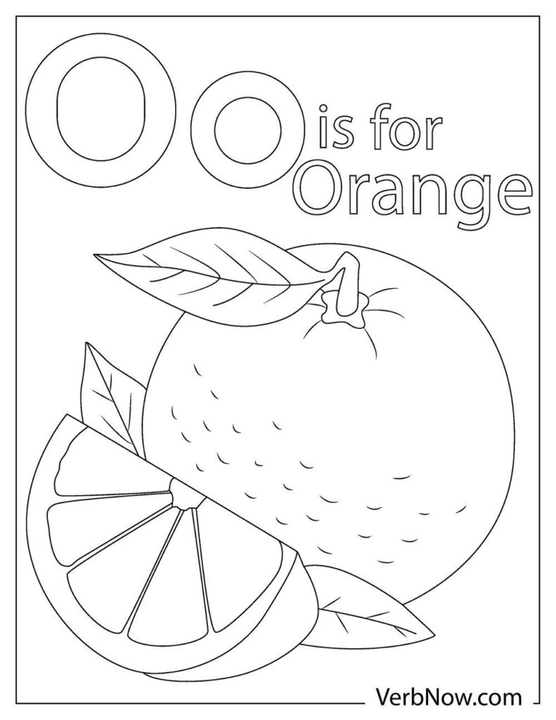 Free orange coloring pages book for download printable pdf