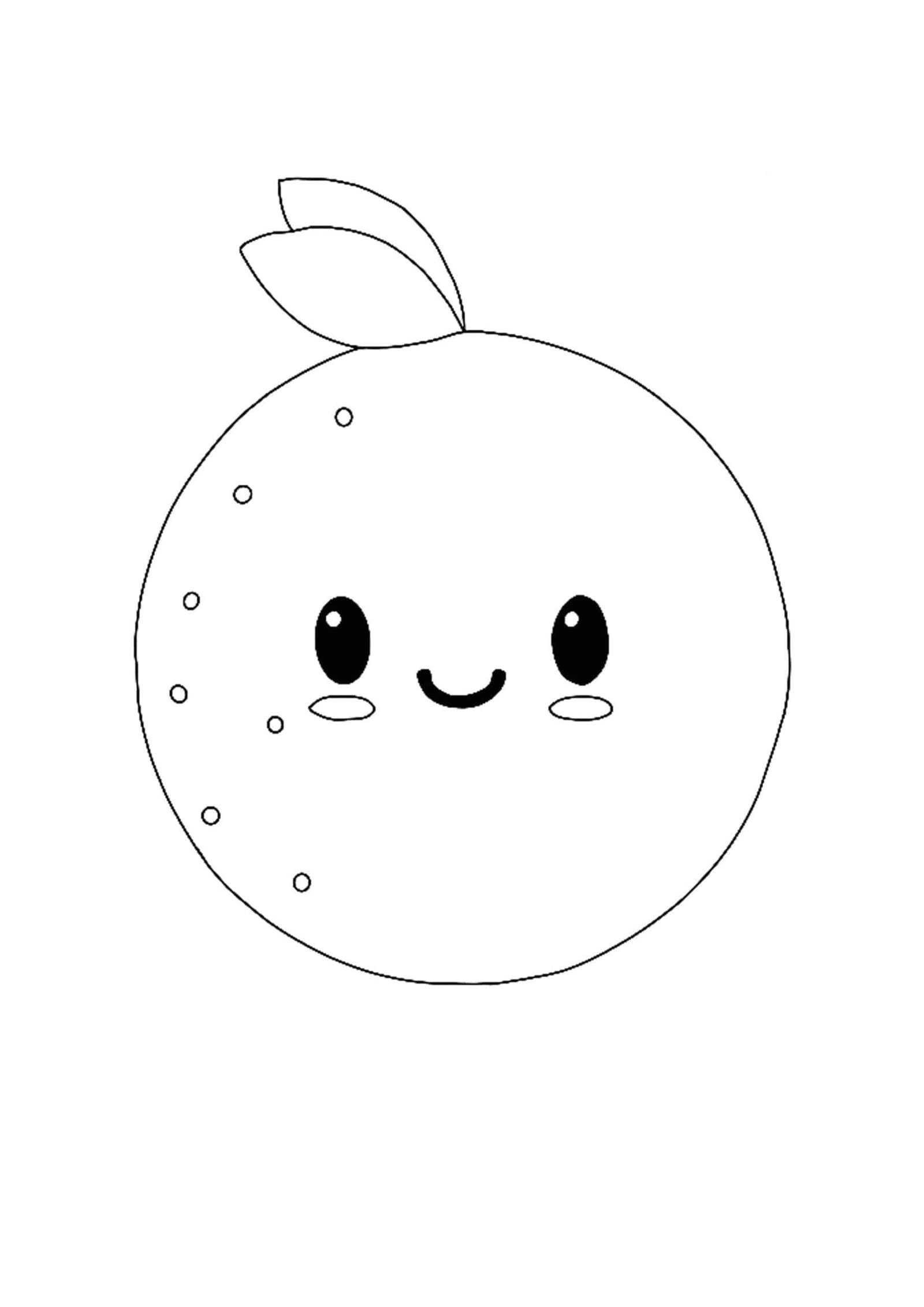 Kawaii orange coloring pages