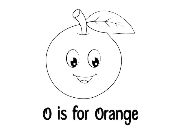 Premium vector orange coloring pages