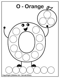 Set of abc dot marker coloring pages letter o for orange dot markers letter o crafts preschool alphabet printables