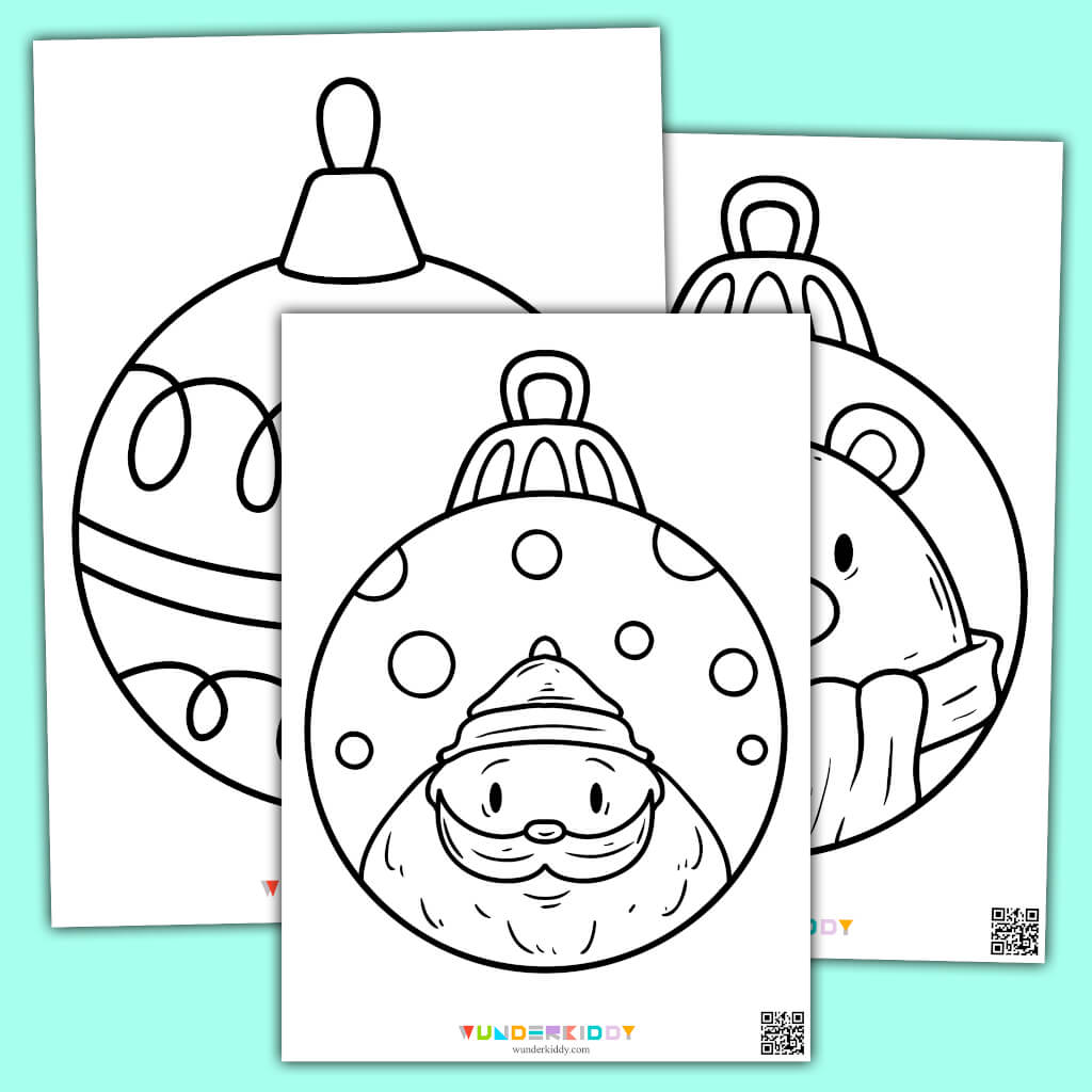 Printable christmas ornament coloring pages for kindergarten