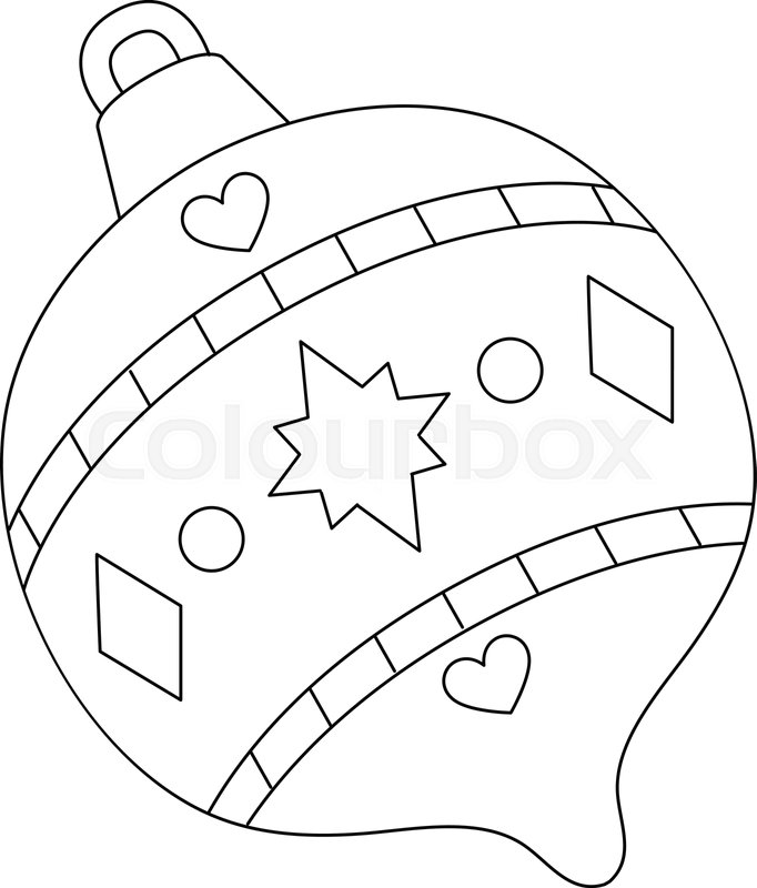 Christmas ornament isolated coloring page stock vector