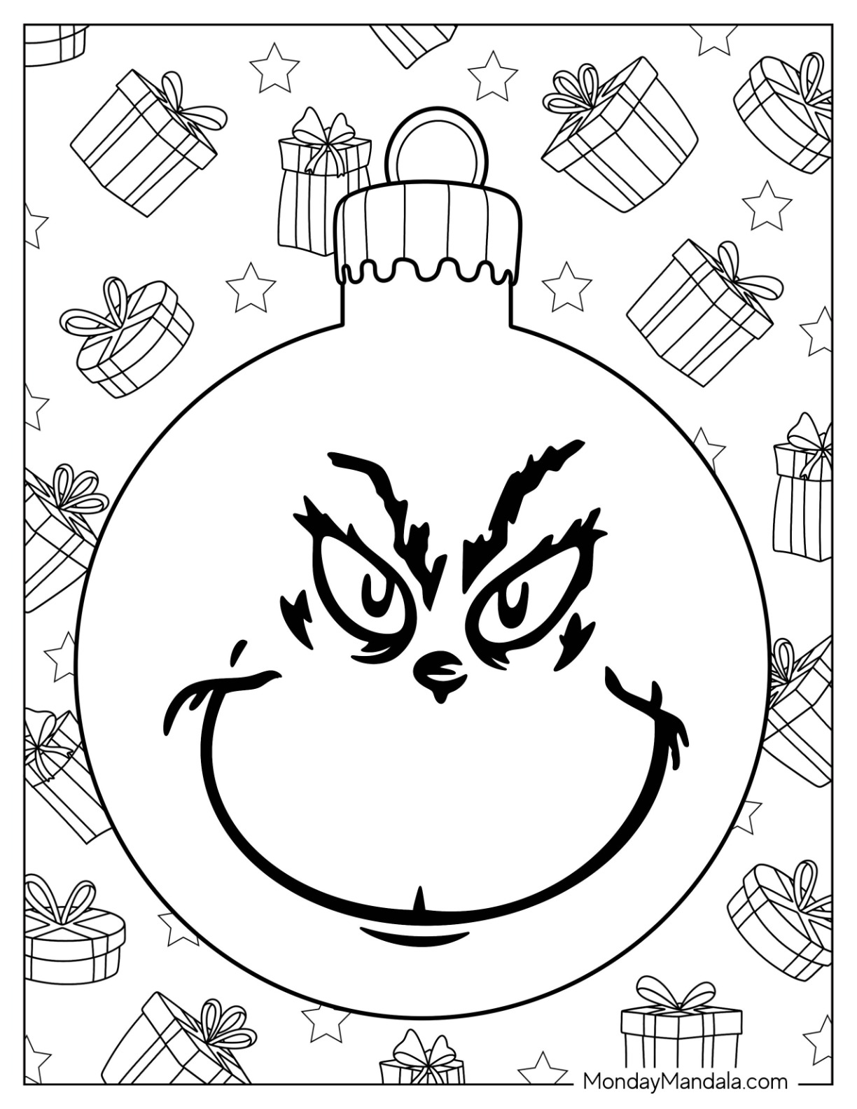 Christmas ornament coloring pages free printables