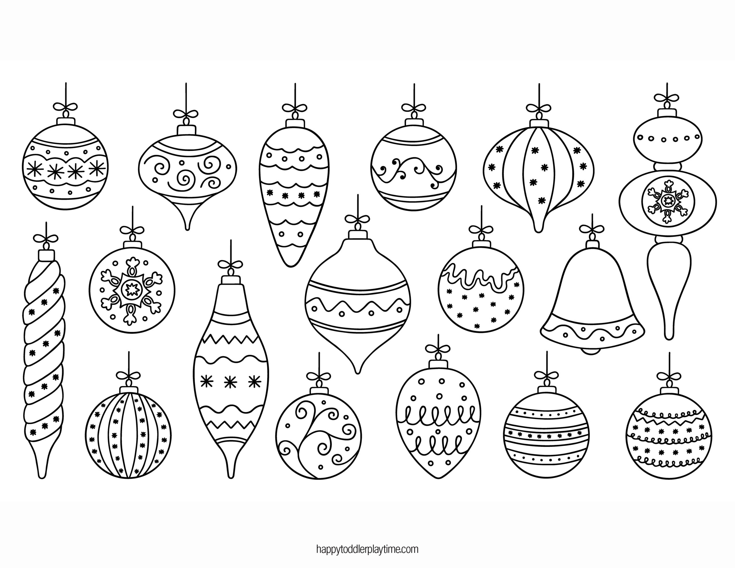 Free printable christmas ornament coloring pages