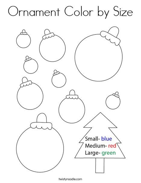 Ornament color by size coloring page