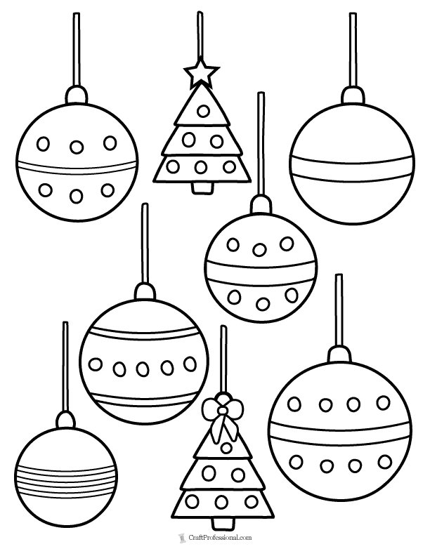 Christmas ornament coloring pages