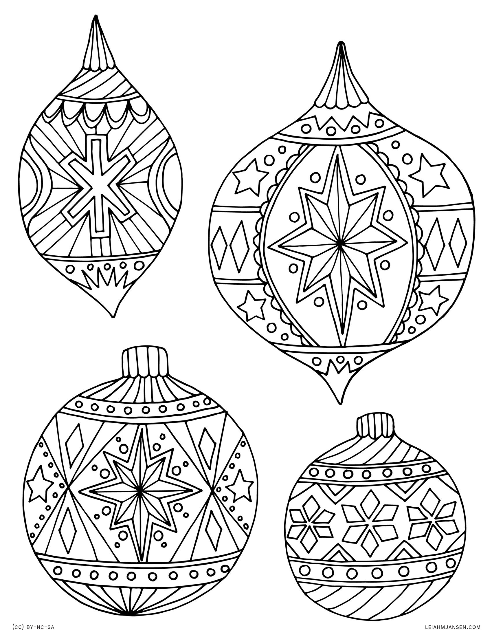 Free printable coloring pages christmas ornaments