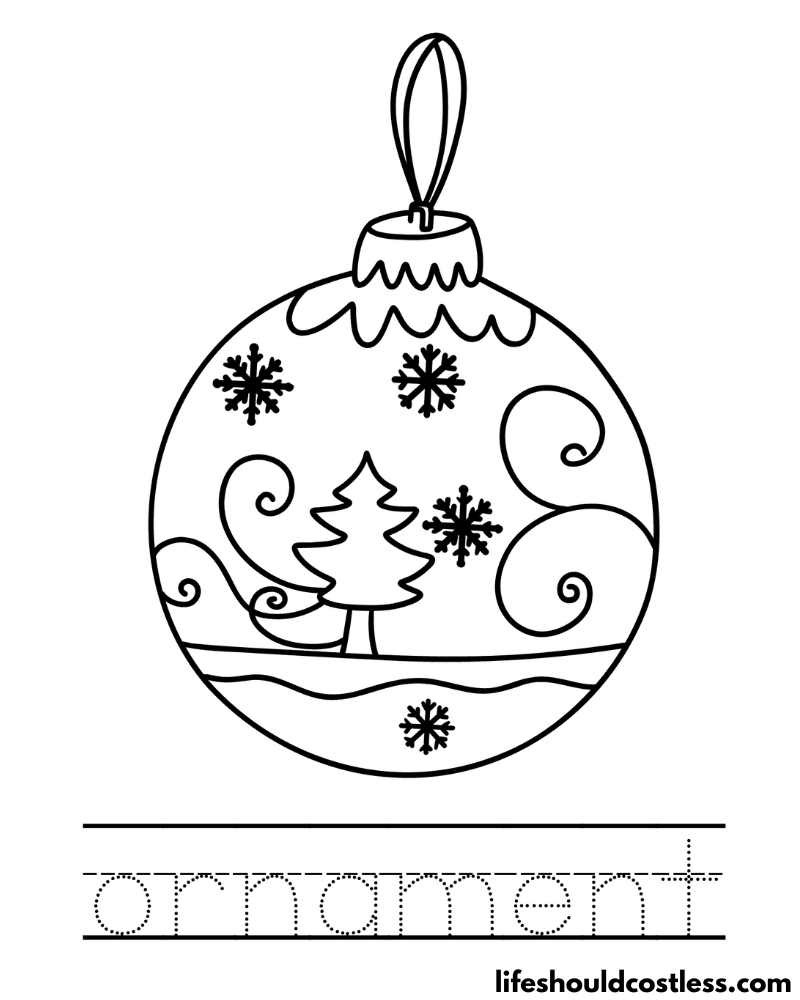 Christmas ornament coloring pages free printable pdf template